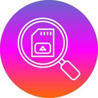 Sd Card Line Gradient Circle Icon vector