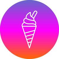 Ice Cream Line Gradient Circle Icon vector