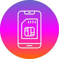 Sim Card Line Gradient Circle Icon vector