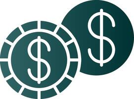 Dollar Glyph Gradient Icon vector