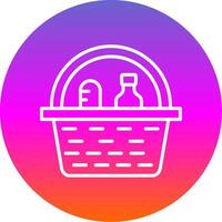 Picnic Basket Line Gradient Circle Icon vector