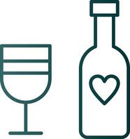 Wine Bottle Line Gradient Icon vector