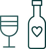 Wine Bottle Line Gradient Icon vector