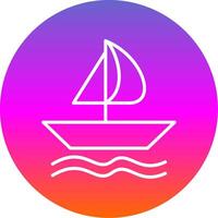 Sailing Line Gradient Circle Icon vector