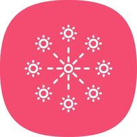 Firework Line Curve Icon Design vector
