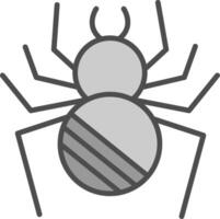 araña línea lleno escala de grises icono diseño vector