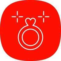 Wedding Ring Line Curve Icon Design vector