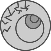 Scary Eyeball Line Filled Greyscale Icon Design vector