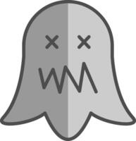 fantasma línea lleno escala de grises icono diseño vector