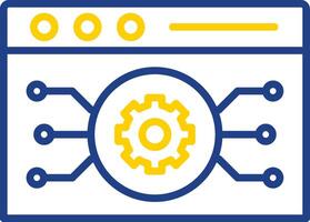 Website Algorithm Line Two Colour Icon Design vector