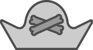 Pirate Hat Line Filled Greyscale Icon Design vector