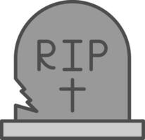 Tombstone Line Filled Greyscale Icon Design vector