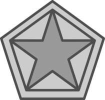 Star Pentagon Line Filled Greyscale Icon Design vector