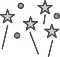 Fireworks Line Filled Greyscale Icon Design vector