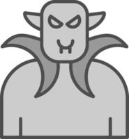 Dracula Line Filled Greyscale Icon Design vector