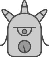 Monster Line Filled Greyscale Icon Design vector