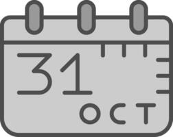 October 31st Line Filled Greyscale Icon Design vector