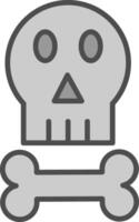 Skull Line Filled Greyscale Icon Design vector