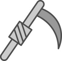 Scythe Line Filled Greyscale Icon Design vector