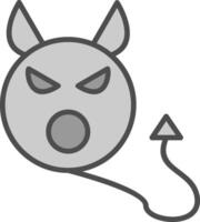 Devil Line Filled Greyscale Icon Design vector