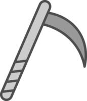 Scythe Line Filled Greyscale Icon Design vector