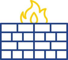 Firewall Line Two Colour Icon Design vector