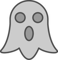 Ghost Line Filled Greyscale Icon Design vector