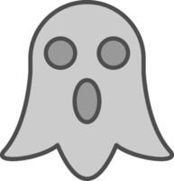 fantasma línea lleno escala de grises icono diseño vector