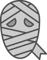 Mummy Line Filled Greyscale Icon Design vector