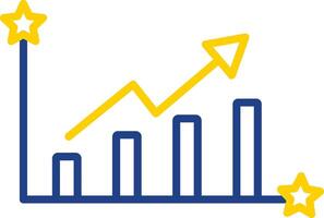 Growing Data Line Two Colour Icon Design vector