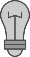 Lightbulb Line Filled Greyscale Icon Design vector