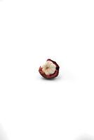 split mangosteen on a white background photo