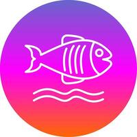 Flounder Line Gradient Circle Icon vector