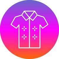 hawaiano camisa línea degradado circulo icono vector