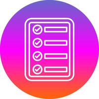 List Line Gradient Circle Icon vector