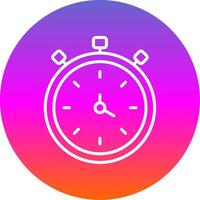 Stopwatch Line Gradient Circle Icon vector