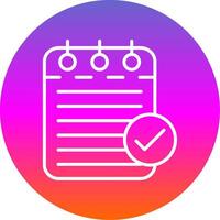 Checklist Line Gradient Circle Icon vector