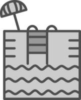 Swimming Pool Line Filled Greyscale Icon Design vector