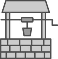 Water Well Line Filled Greyscale Icon Design vector