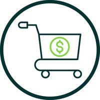 Shopping Cart Line Circle Icon Design vector