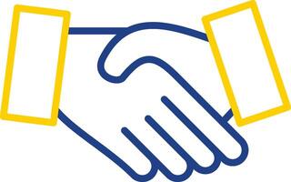 Hand Shake Line Two Colour Icon Design vector