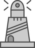 faro línea lleno escala de grises icono diseño vector