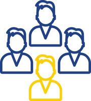 Team Line Two Colour Multi Circle Line Two Colour Icon Design vector