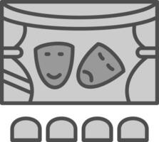 Theatre Line Filled Greyscale Icon Design vector