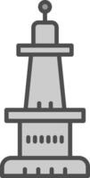 Monument Line Filled Greyscale Icon Design vector