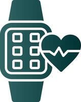 Heart Rate Glyph Gradient Icon vector