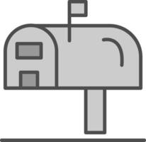 Mailbox Line Filled Greyscale Icon Design vector