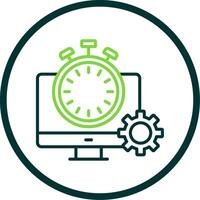 Fast Processing Line Circle Icon Design vector