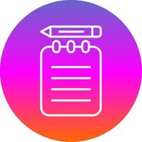Notepad Line Gradient Circle Icon vector