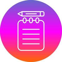 Notepad Line Gradient Circle Icon vector